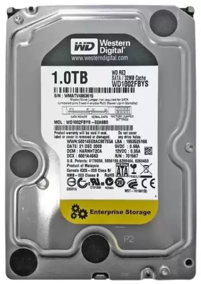 Western Digital 1TB 7200RPM SATA 3Gb/s 32MB Cache 3.5-inch Hard Drive WD1002FBYS-02A6B0