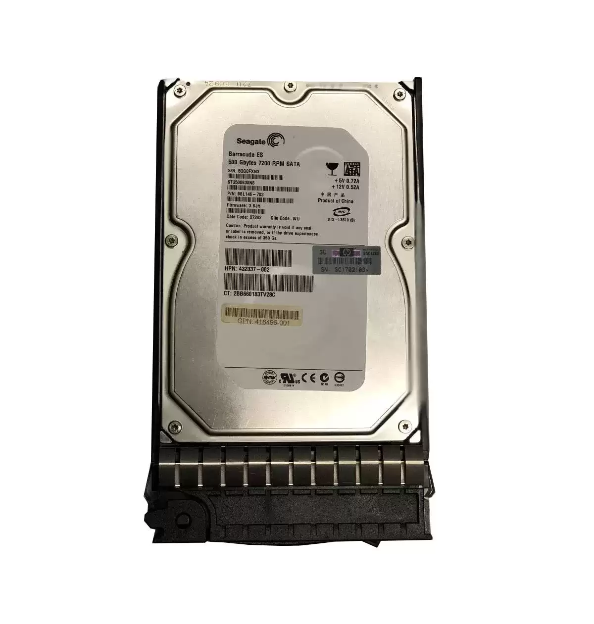 HPE 416496-001 500GB 7200RPM SATA 3Gb/s MDL 3.5inch Internal Hard Drive with Tray