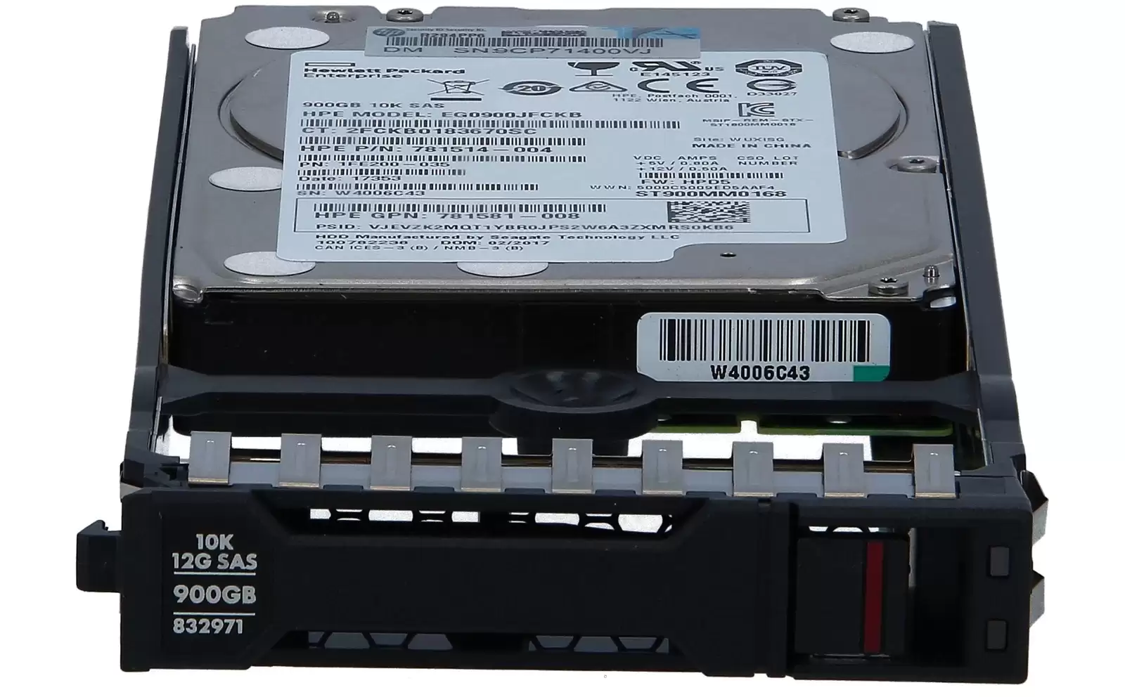 HPE 781581-008 900GB SAS 12Gb/s 10000RPM 2.5-inch Internal Hard Drive with Smart Carrier for ProLiant G8 G9 and G10
