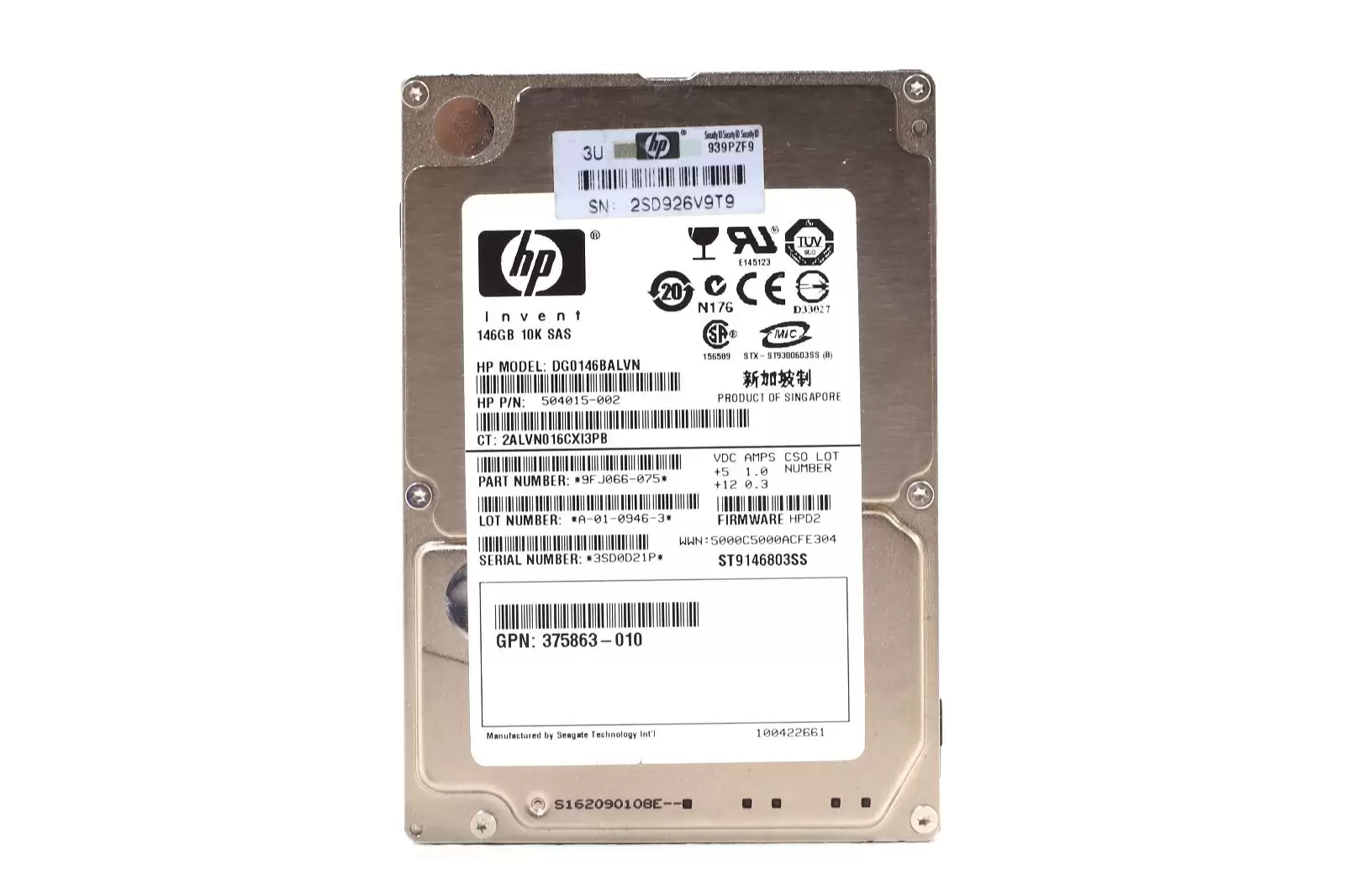 HPE 504015-002 146GB SAS 3Gb/s Dual Port Hot Swap 10000RPM 2.5-inch Internal Hard Drive