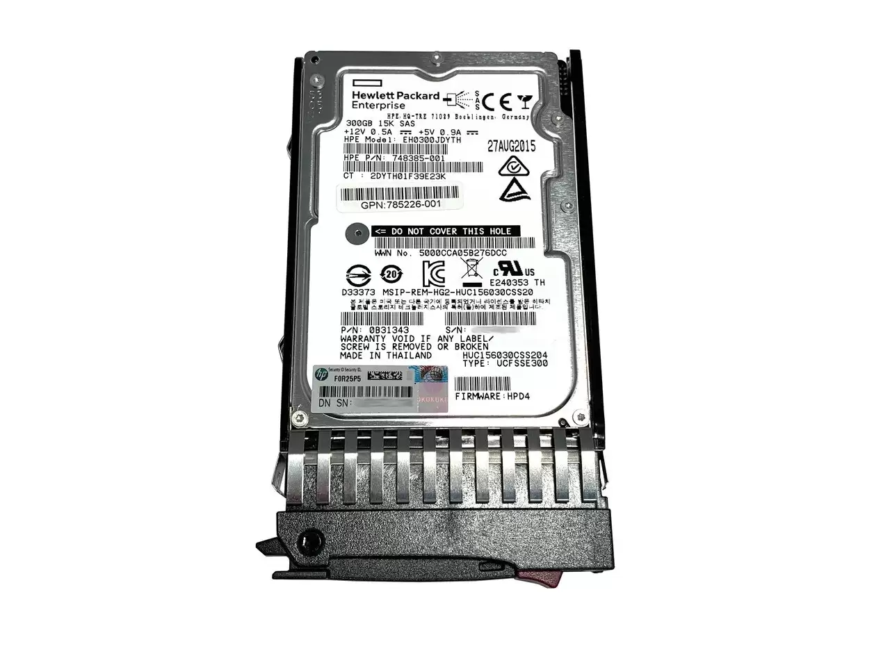 HPE 785099-B21 300GB SAS 12Gb/s Hot Swap 15000RPM 2.5-inch Internal Hard Drive with Smart Carrier for MSA