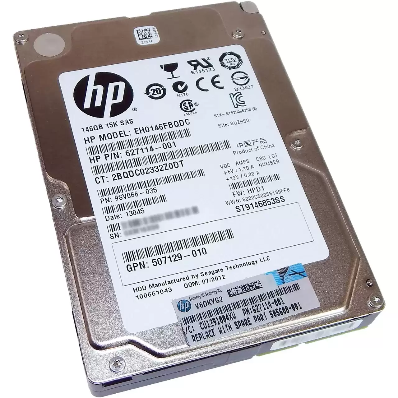 HPE 507129-010 146GB SAS 6Gb/s Dual Port Hot Swap 15000RPM 2.5-inch Internal Hard Drive