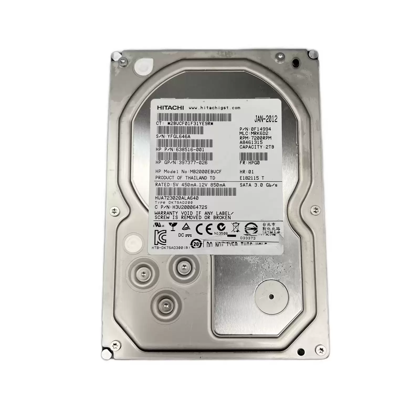 HPE 507774-B21 7200RPM SATA 3Gb/s 3.5inch Internal Hard Drive