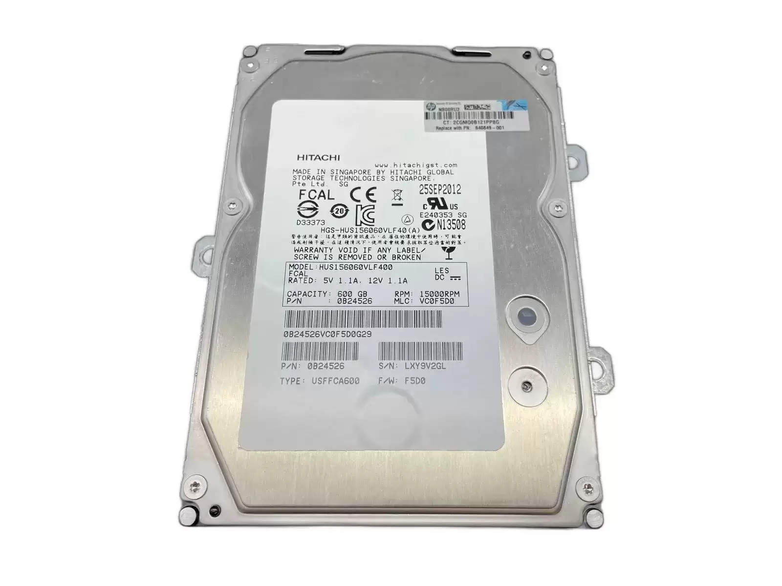 HPE 640849-001 600GB Fibre Channel 4Gb/s 15000RPM 3.5inch Internal Hard Drive for 3PAR