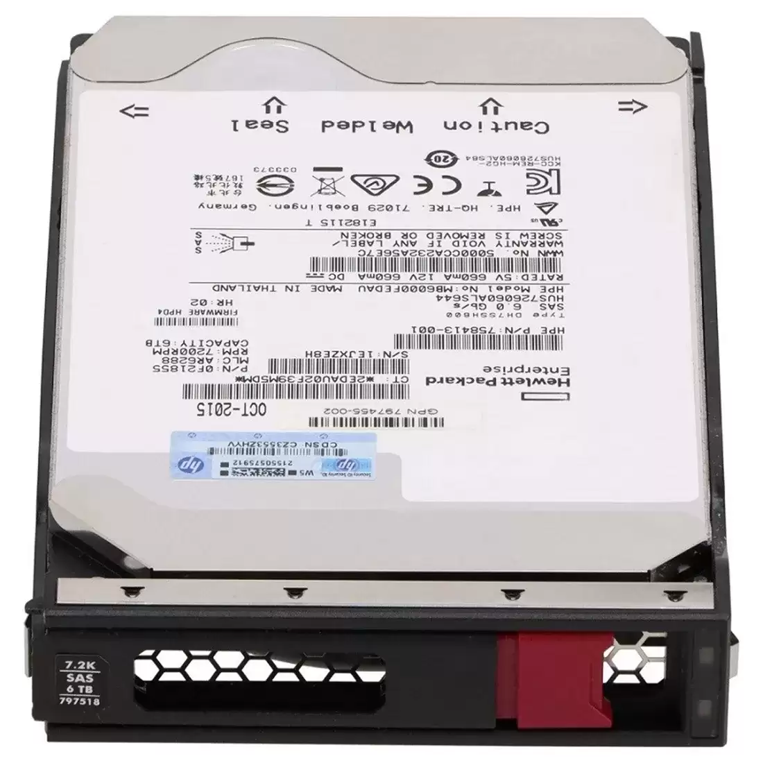 HPE 797518-001 6TB SAS 6Gb/s Midline Hot Swap 7200RPM 3.5-inch Internal Hard Drive with Smart Carrier for ProLiant G10 G11 and G12