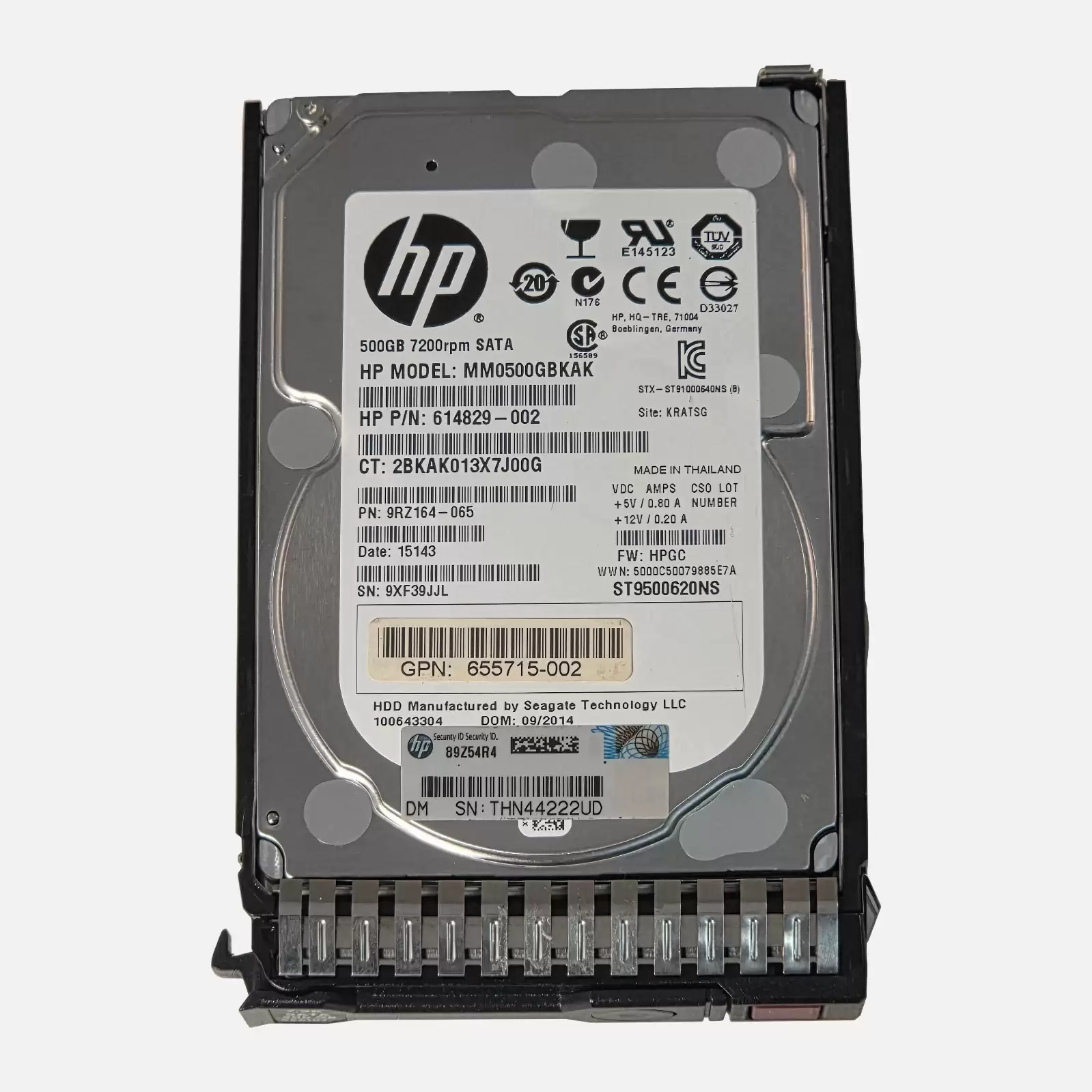 HPE 656107-001 500GB SATA 6Gb/s 7200RPM 2.5inch Internal Hard Drive with Smart Carrier for ProLiant