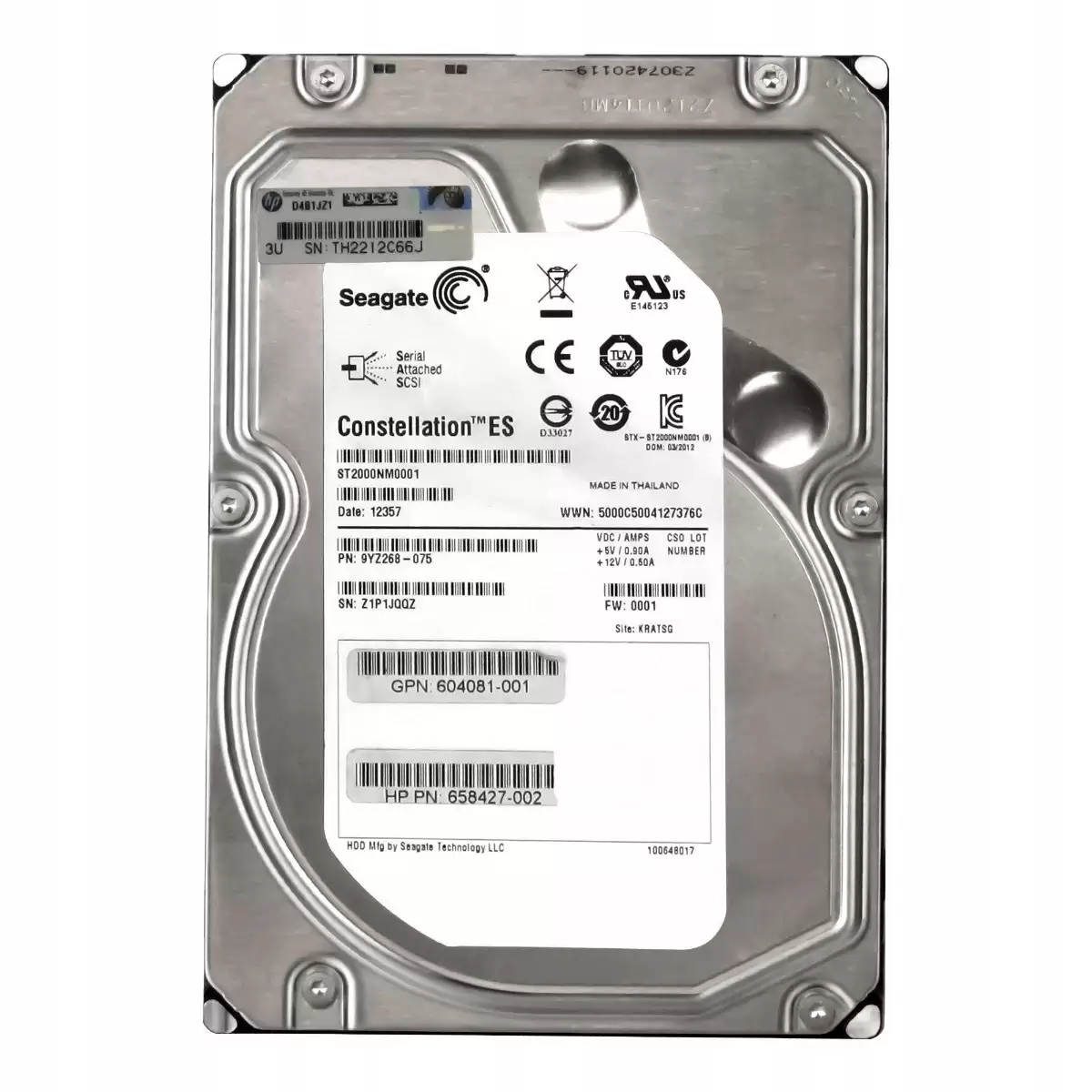 HPE 658427-002 2TB SAS 6Gb/s 7200RPM 16MB Cache 3.5inch Internal Hard Drive with Smart Carrier