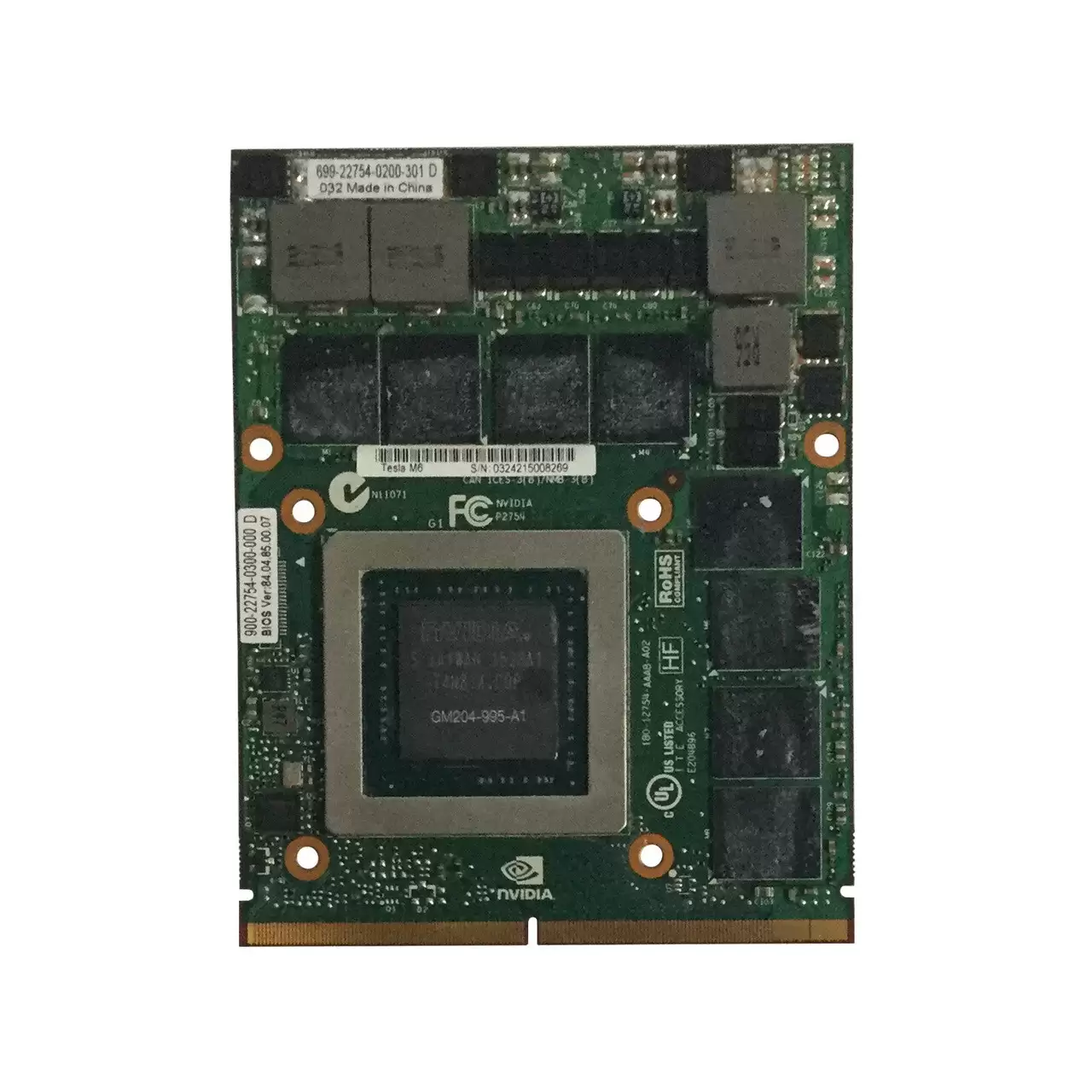 HPE 805132-B21 Nvidia Tesla M6 8GB GDDR5 256-Bit PCI-Express 3.0 x16 CUDA Cores Video Graphics Card