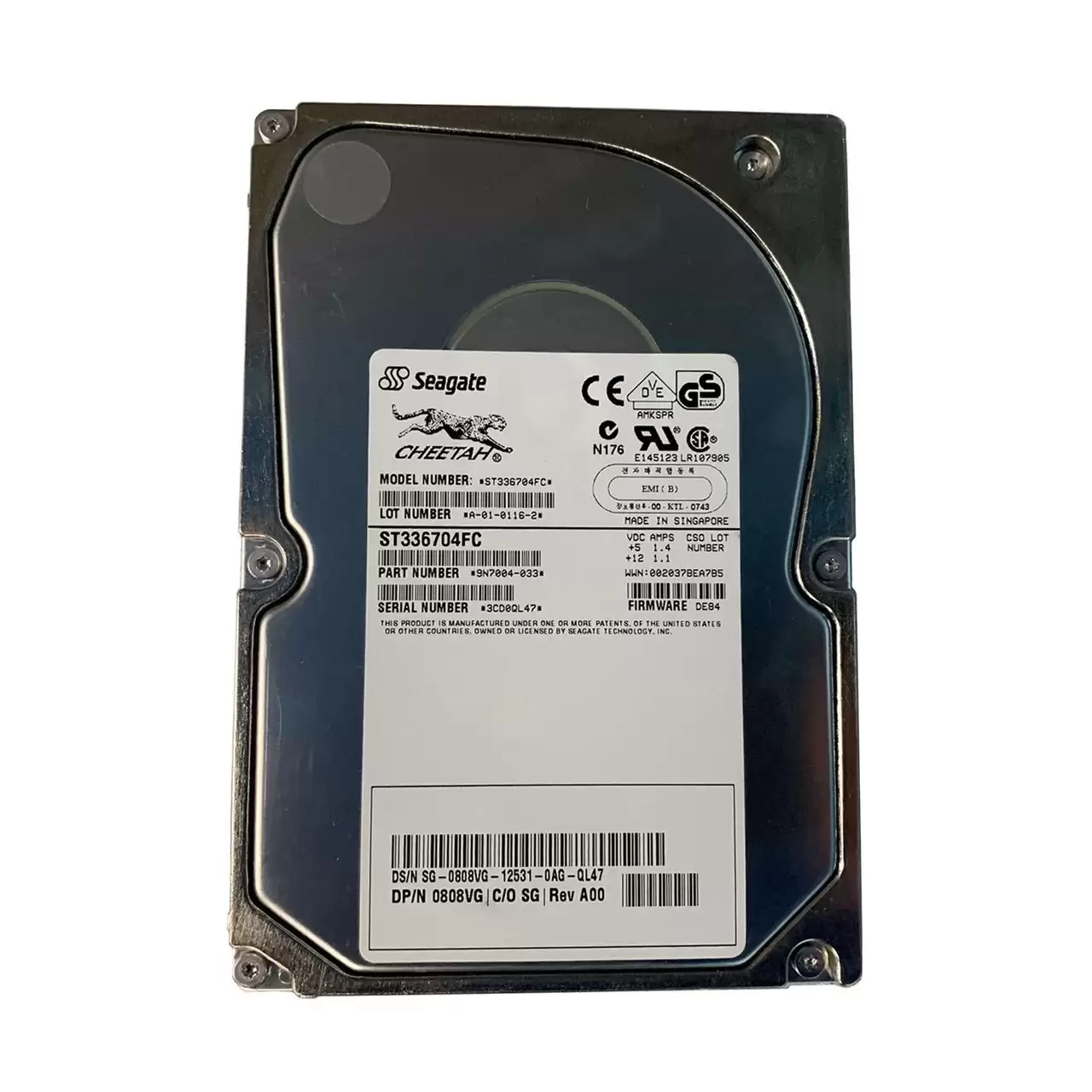 Dell 0808VG 36.7GB Fibre Channel 2GB/s 10000RPM 4MB Cache 3.5-inch Internal Hard Drive