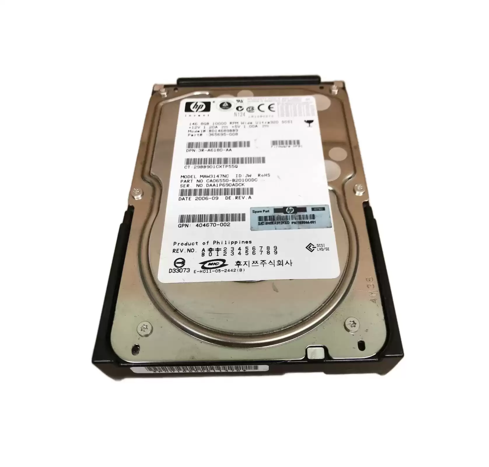 HPE BD14689BB9 146.8GB Ultra-320 SCSI 80-Pin LVD Hot Swap 10000RPM 3.5-inch Internal Hard Drive