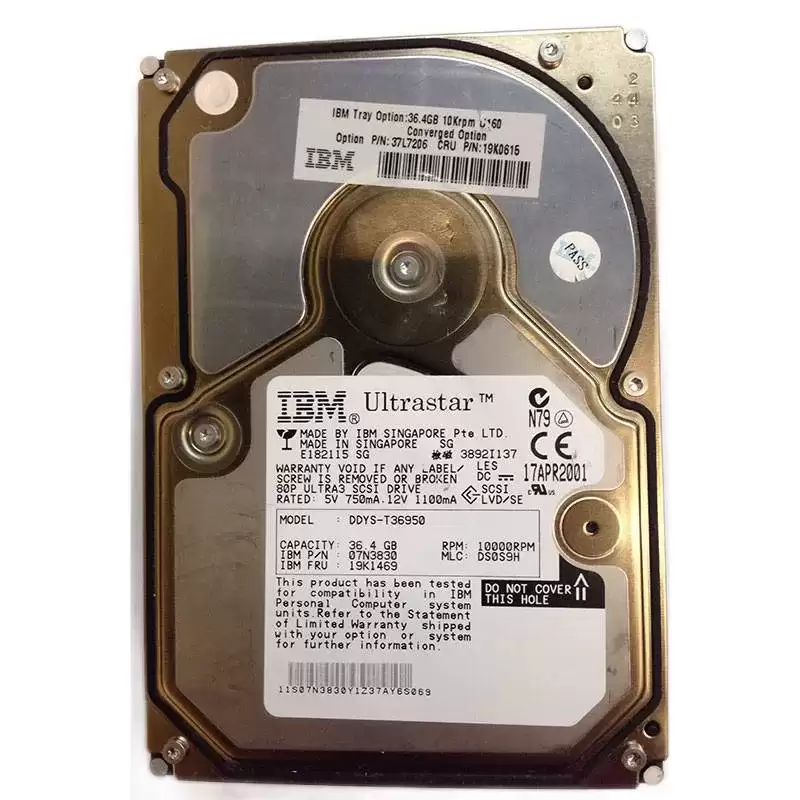 IBM 37L7206 36.4GB Ultra-160 SCSI 80-Pin Hot Swap 10000RPM 3.5-inch Internal Hard Drive
