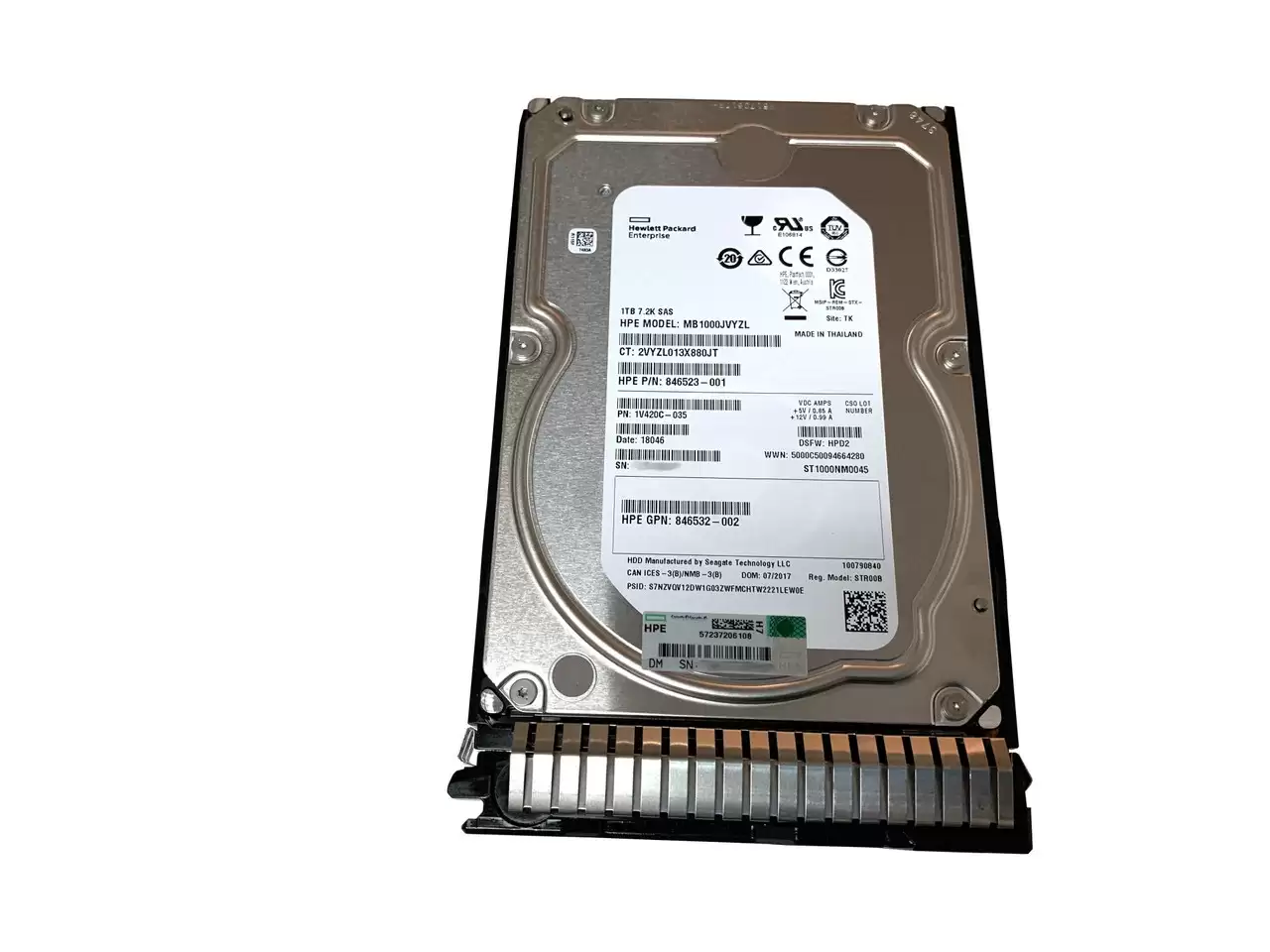 HPE 846612-001 1TB SAS 12Gb/s Midline Hot Swap 7200RPM 3.5-inch Internal Hard Drive with Smart Carrier for ProLiant G8 G9 and G10