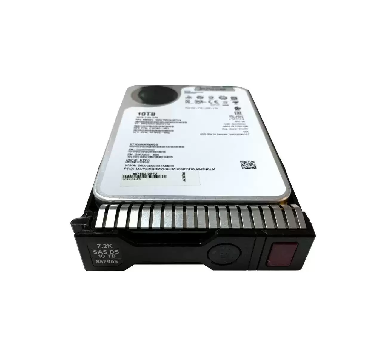 HPE 857644-B21 10TB SAS 12Gb/s Digitally Signed Midline Hot Swap 7200RPM (512e) 3.5-inch Internal Hard Drive with Smart Carrier for ProLiant G8 G9 and G10