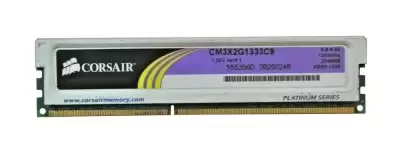 Corsair CM3X2G1333C9 2GB 1333MHz DDR3 PC3-10600 ECC Unbuffered CL9 240-Pin DIMM 1.35V Dual Rank Memory Module