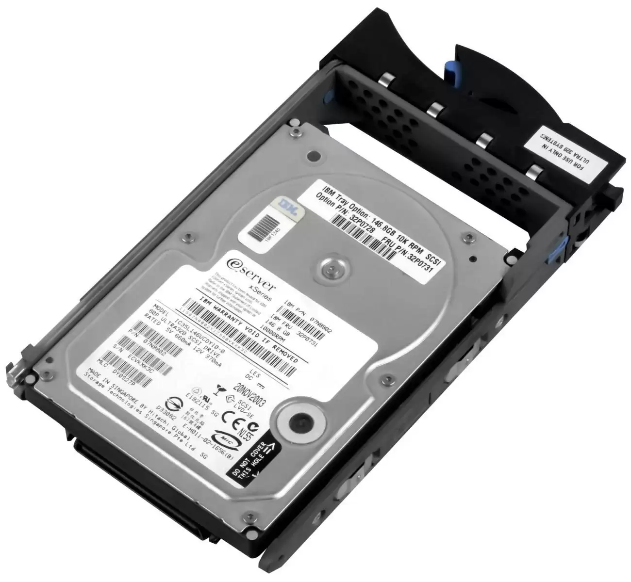 IBM 07N8802 Ultrastar 146Z10 146.8GB Ultra-320 SCSI 80-Pin 10000RPM 8MB Cache 3.5-inch Internal Hard Drive