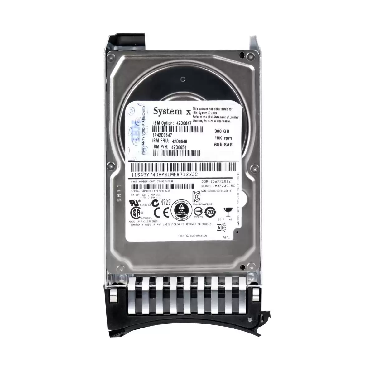 IBM 42D0651 300GB SAS 6Gb/s 10000RPM 64MB Cache 2.5-inch Internal Hard Drive