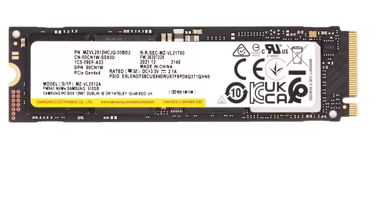 Samsung MZ-VL2512A PM9A1 512GB PCI-Express 4.0 x4 3D NAND TLC M.2 2280 Solid State Drive
