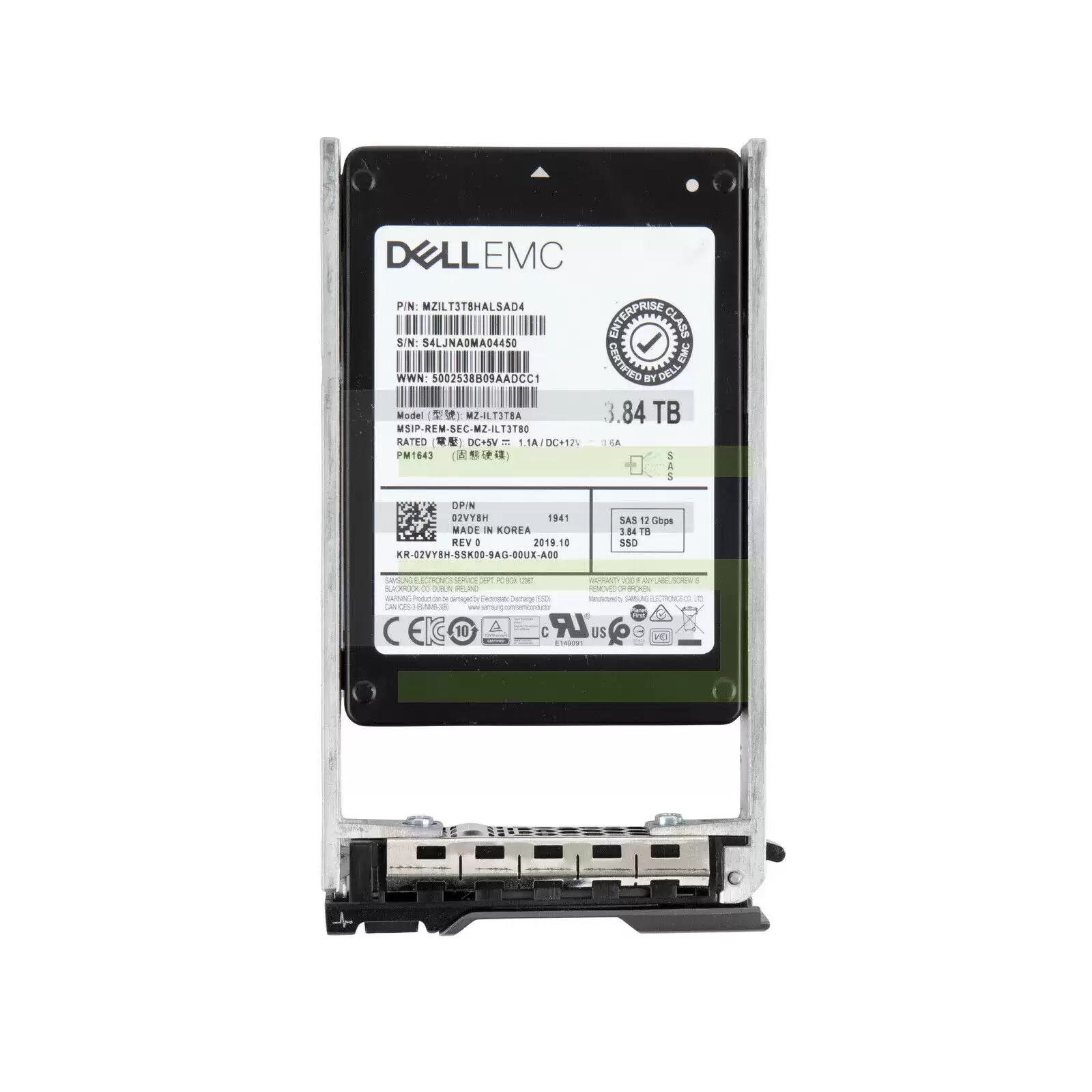 Dell 02VY8H 3.84TB SAS 12Gb/s Read Intensive TLC 2.5-inch Solid State Drive For Compellent