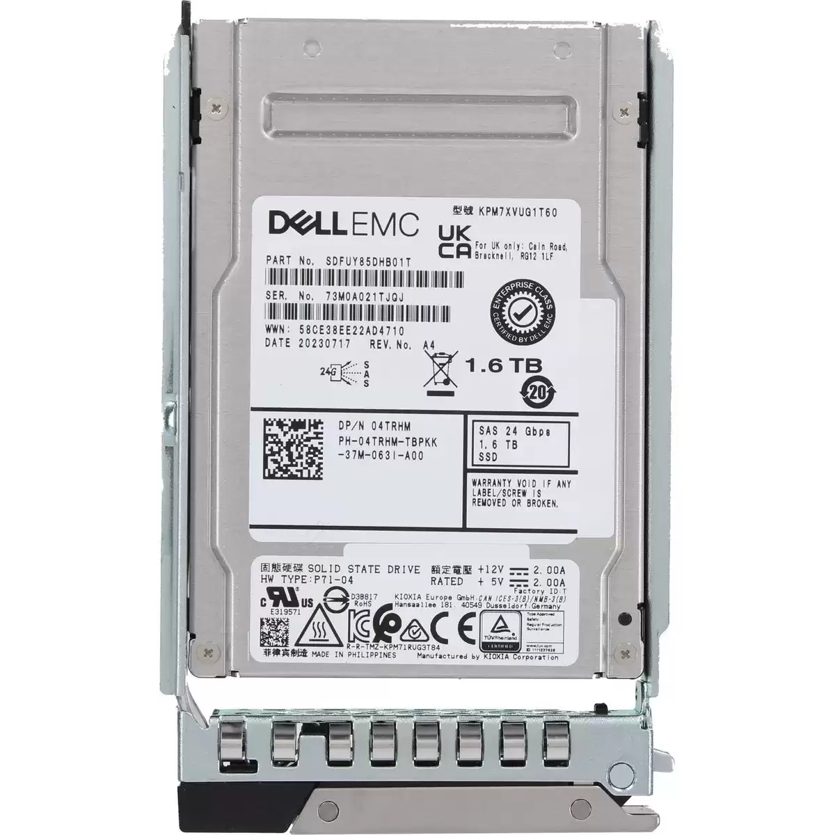 Dell 04TRHM 1.6TB SAS 24Gb/s Hot Swap Mixed Use 2.5-inch Solid State Drive For PowerEdge G14