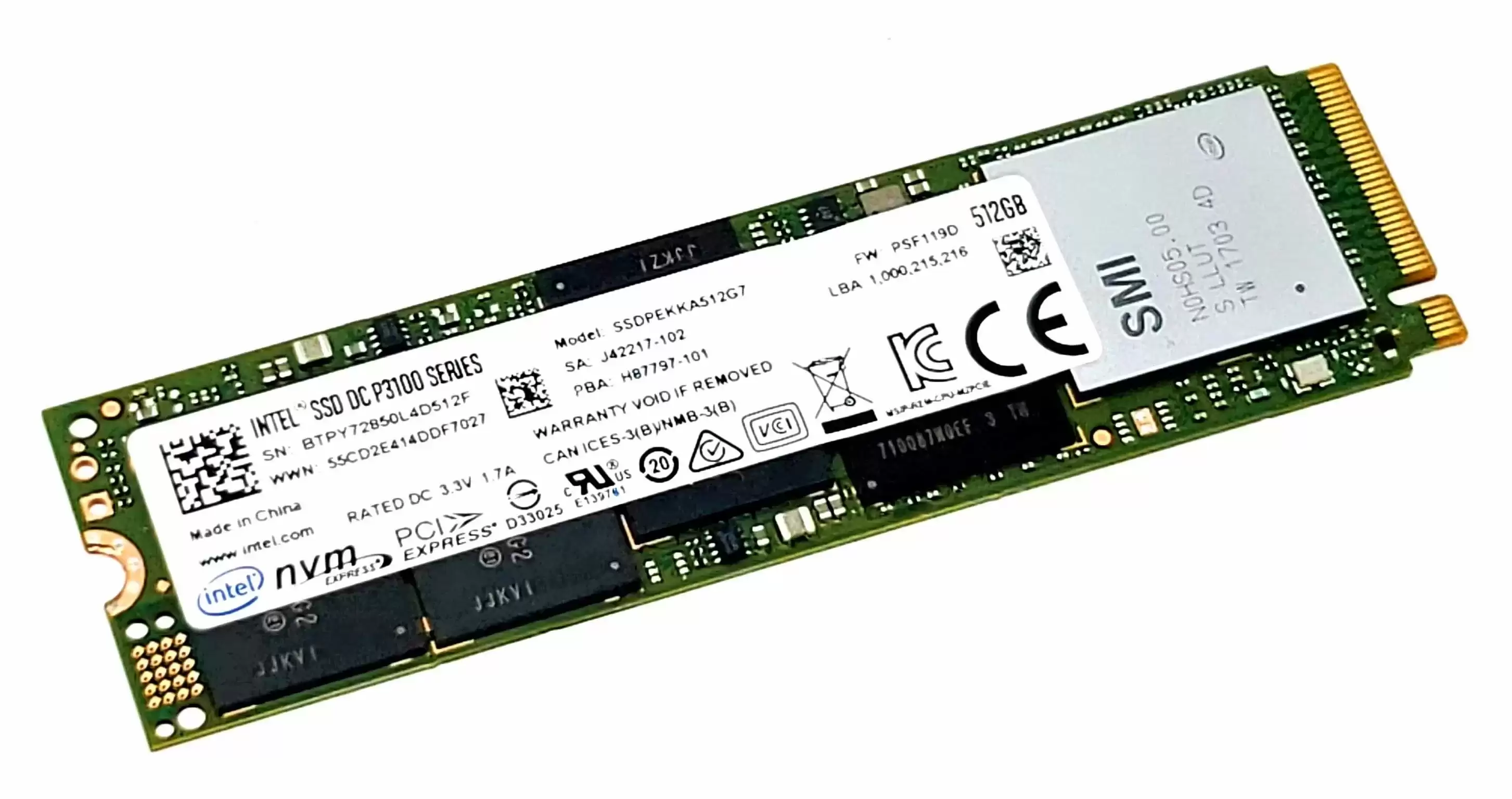 Samsung MZVLW512HMJP-000D1 PM961 512GB PCI-Express 3.0 x4 3D NAND TLC M.2 2280 Solid State Drive
