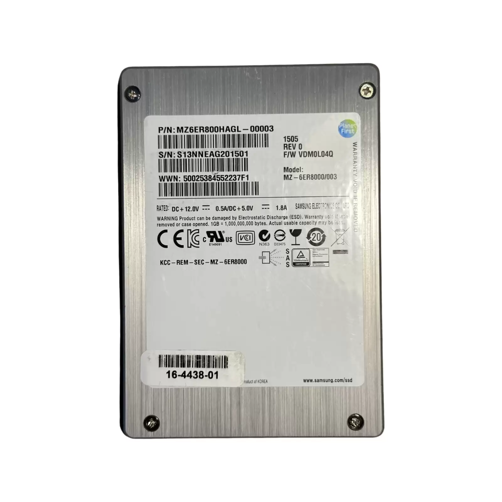 Samsung MZ6ER800HAGL-00003 SM1625 800GB SAS 6Gb/s eMLC 2.5-inch Solid State Drive