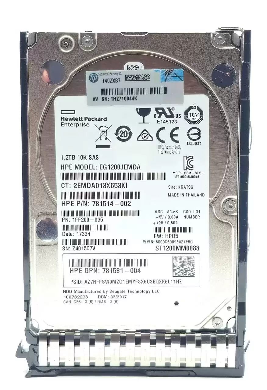 HPE 872283-003 1.2TB SAS 12Gb/s Digitally Signed Hot Swap 10000RPM (512n) 2.5-inch Internal Hard Drive with Smart Carrier for ProLiant G8 G9 and G10