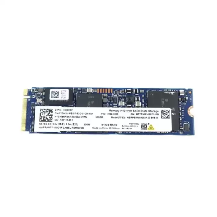 Intel HBRPEKNX0202A Optane Memory H10 512GB PCI-Express 3.0 x4 3D NAND QLC M.2 2280 Solid State Drive
