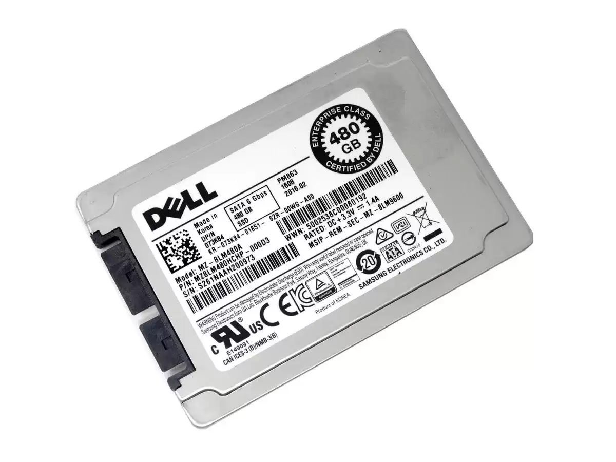 Dell 073K84 480GB SATA 6Gb/s Read Intensive 3D NAND TLC 1.8-inch Solid State Drive