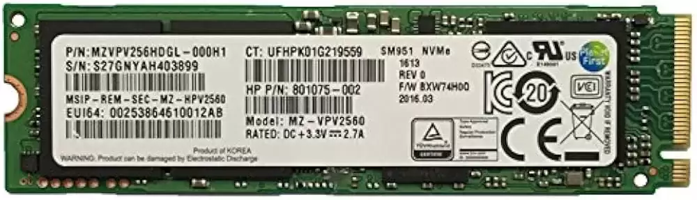 Samsung MZ-VPV2560 SM951 256GB PCI-Express 3.0 x4 MLC M.2 2280 Solid State Drive