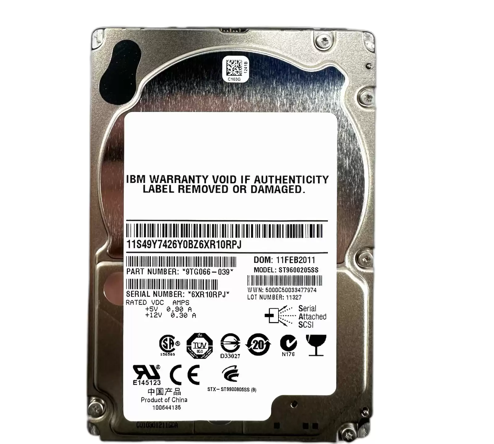 IBM 49Y7426 600GB SAS 6Gb/s Hot Swap 10000RPM 2.5-inch Internal Hard Drive