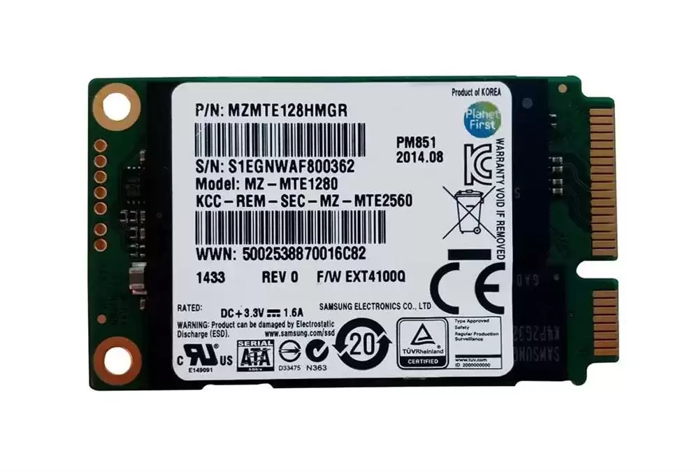 Samsung MZMTE128HMGR-000MV PM851 128GB SATA 6Gb/s TLC AES-256 M.2 Solid State Drive