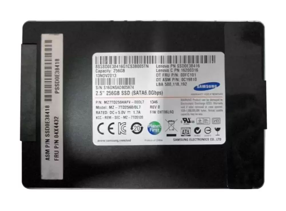 Samsung MZ-7TD2560/0L7 PM841 256GB SATA 6Gb/s TLC AES-256 TCG Opal 2.0 2.5-inch Solid State Drive