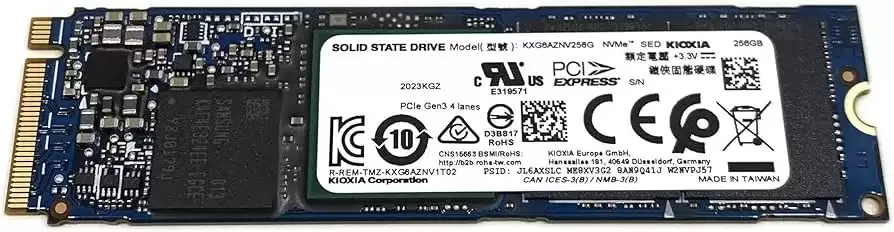 Toshiba KXG6AZNV256G XG6 Client 256GB PCI-Express 3.0 x4 NVME 3D NAND TLC AES-256 TCG Opal 2.0 M.2 2280 Solid State Drive