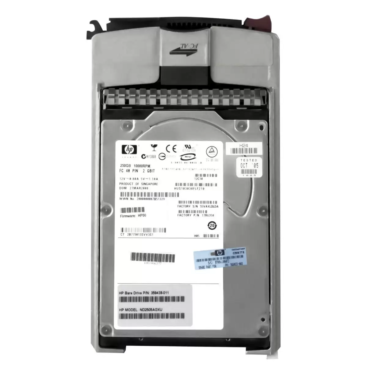 HPE 359438-011 250GB Fibre Channel 2Gb/s Hot Swap 10000RPM 3.5-inch Internal Hard Drive