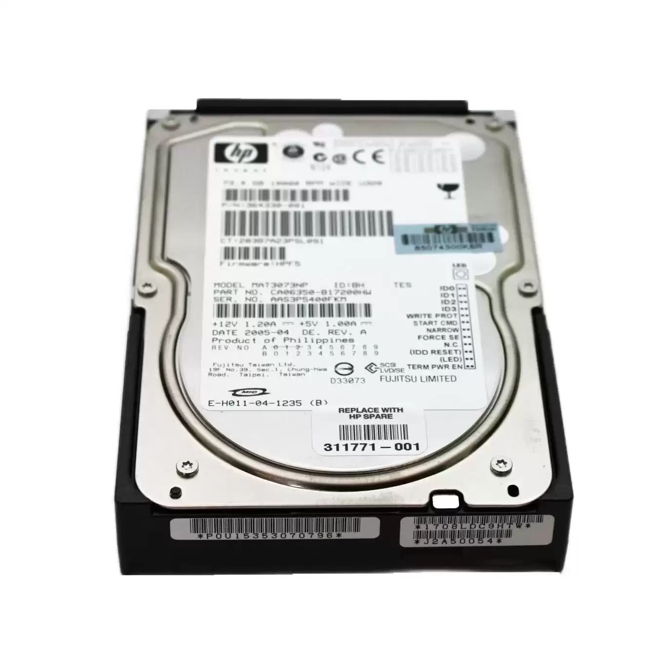 HPE 364330-001 73GB Ultra-320 SCSI 68-Pin LVD 10000RPM 3.5-inch Internal Hard Drive