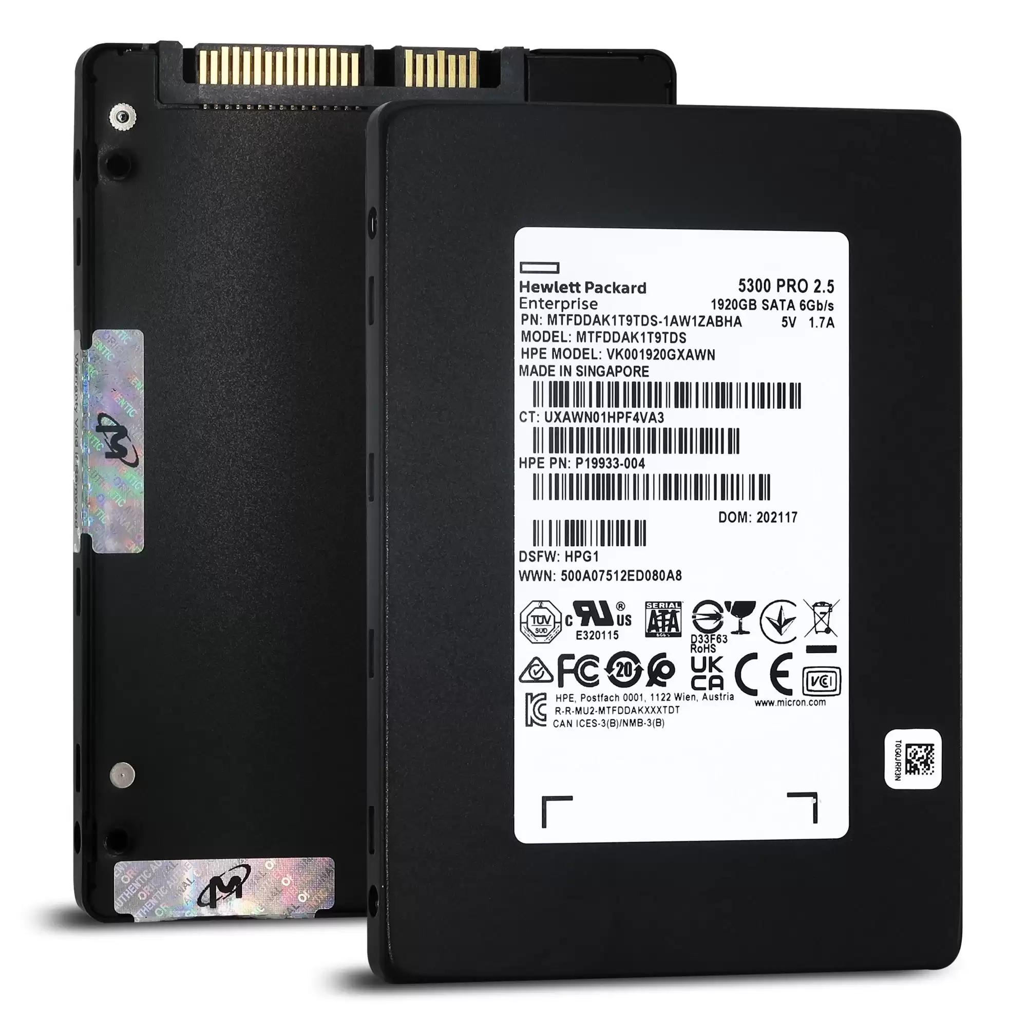 HPE P19933-004 1.92TB SATA 6Gb/s Hot Swap Read Intensive 2.5-inch Solid State Drive For ProLiant G8 G9 and G10
