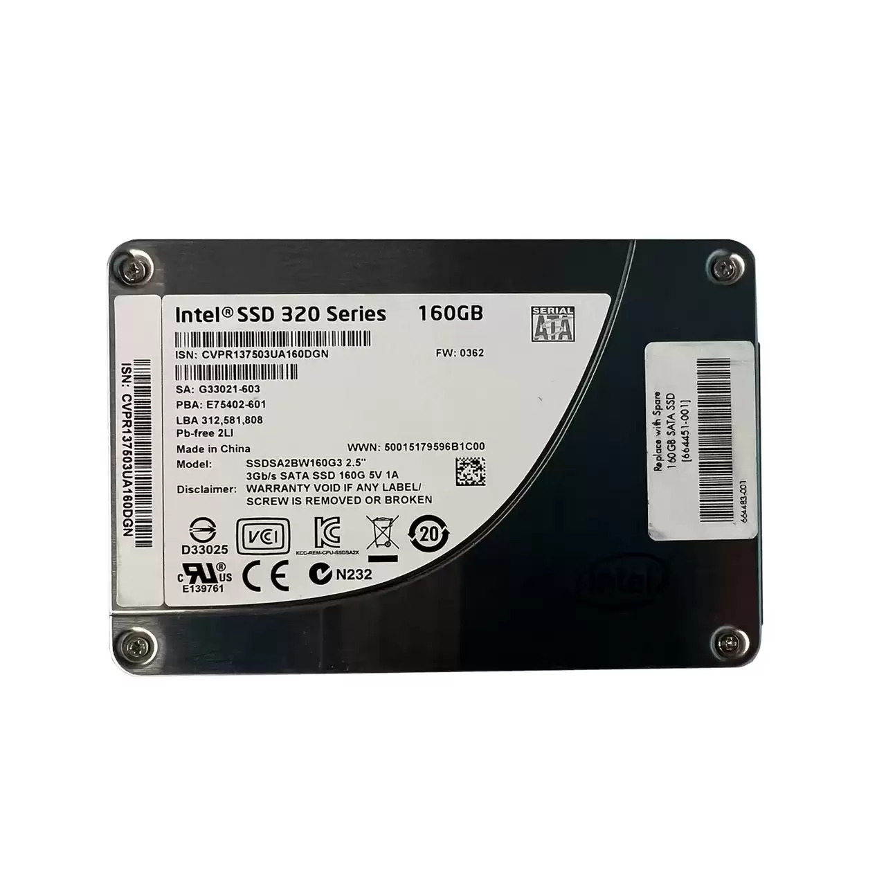 HPE 664483-001 160GB SATA 3Gb/s MLC 2.5-inch Solid State Drive