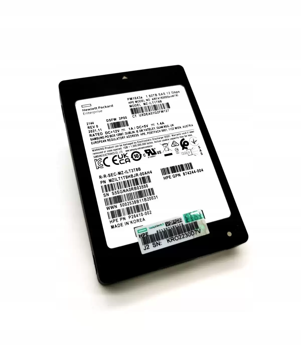 Samsung MZILT1T9HBJR-00AH4 PM1643a 1.92TB SAS 12Gb/s 2.5-inch Solid State Drive
