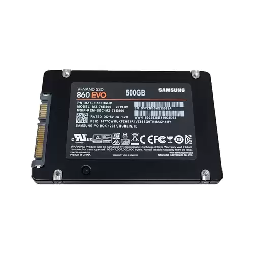 Samsung MZ7LH500HMJD 860 Evo 500GB SATA 6Gb/s 3D NAND TLC AES-256 TCG Opal 2.0 2.5-inch Solid State Drive