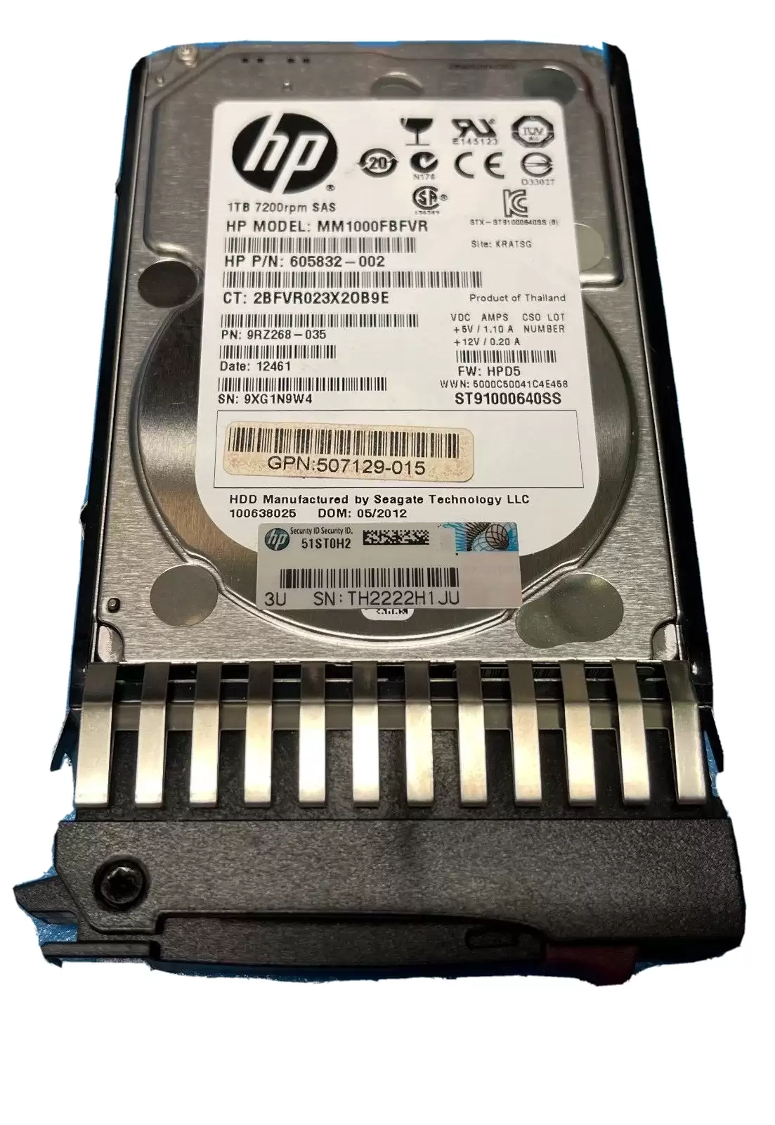 HPE 507129-015 1TB SAS 6Gb/s Dual Port Hot Swap 7200RPM 2.5-inch Internal Hard Drive