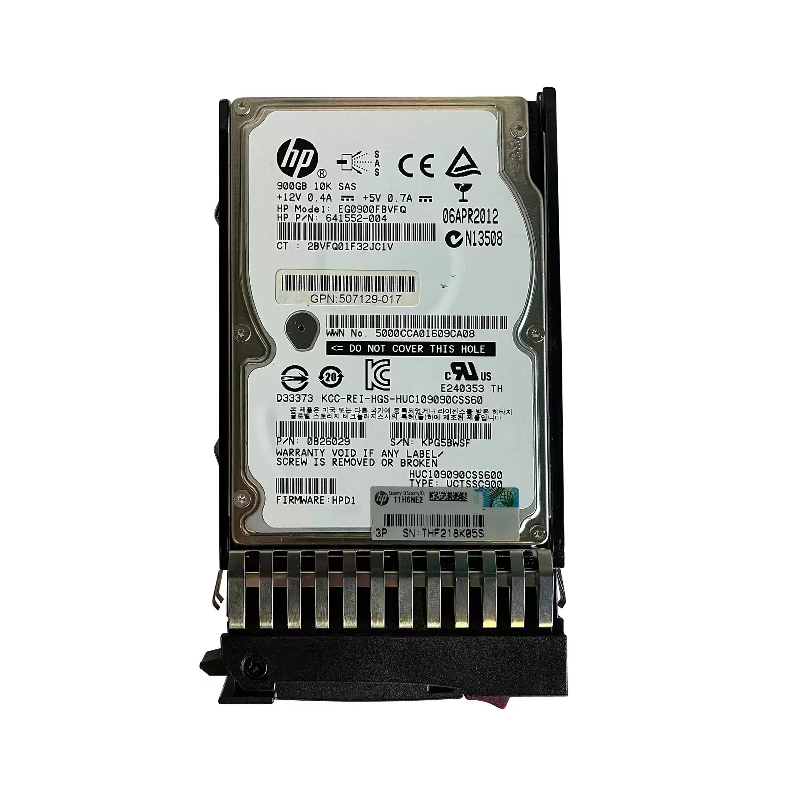 HPE 507129-017 900GB SAS 6Gb/s 10000RPM 2.5inch Internal Hard Drive with Tray for MSA