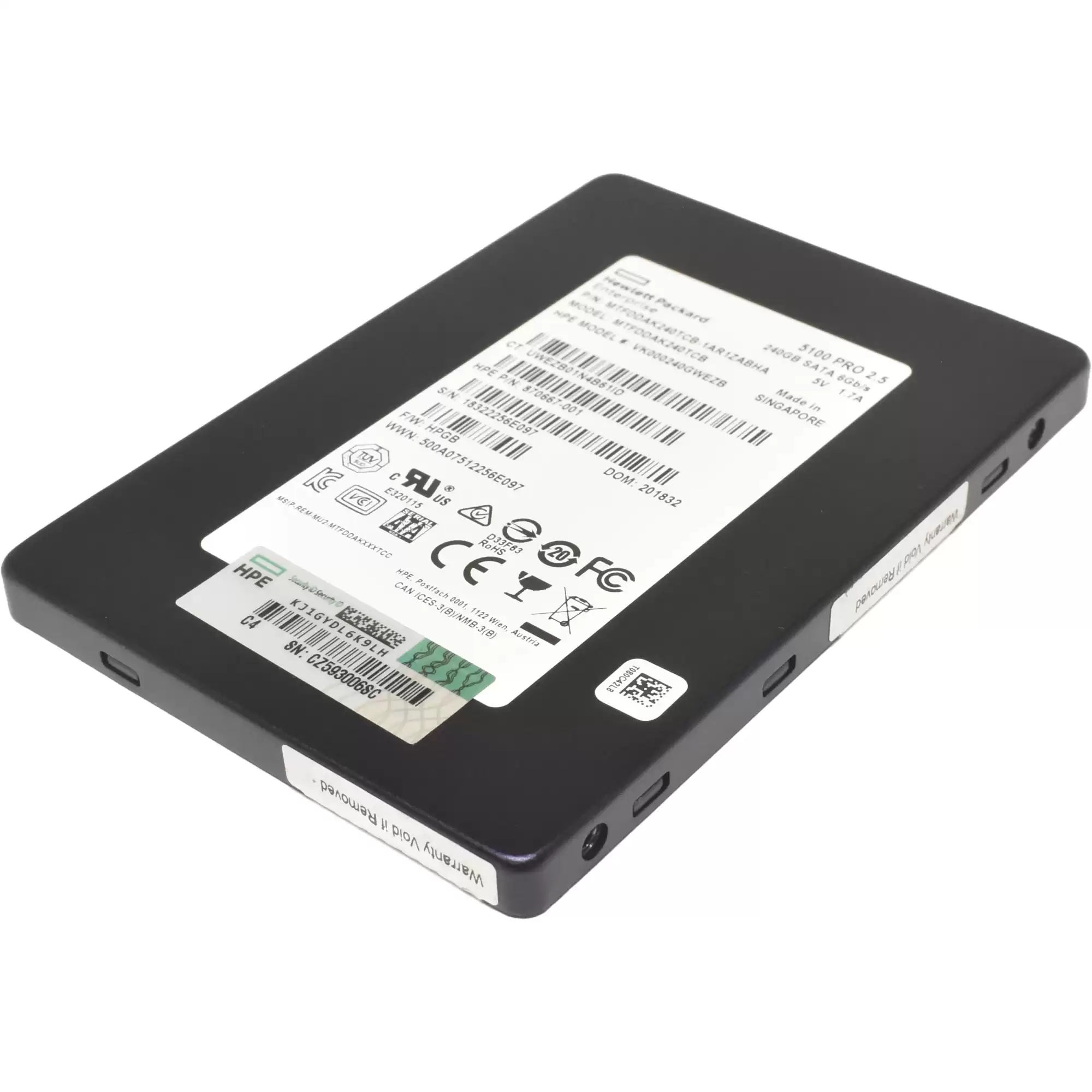 Micron MTFDDAK240TCB-1AR1ZABHA 5100 Pro 240GB SATA 6Gb/s 3D NAND TLC 2.5-inch Solid State Drive