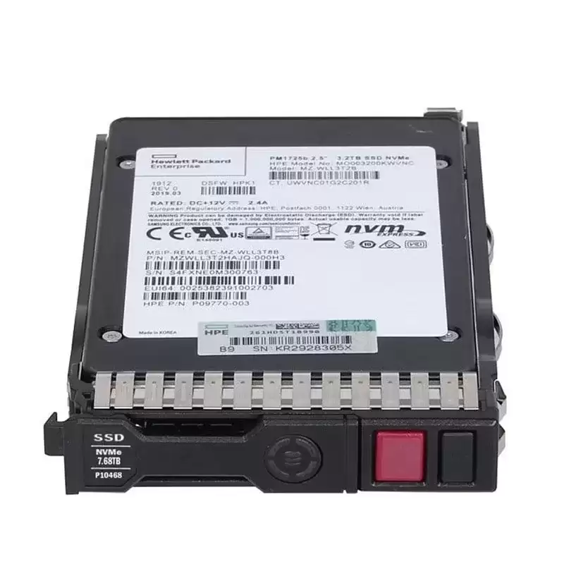 HPE P50247-003 7.68TB PCI-Express 4.0 x4 Hot Swap Digitally Signed Read Intensive TLC 2.5-inch Solid State Drive For ProLiant G10 Plus and G11