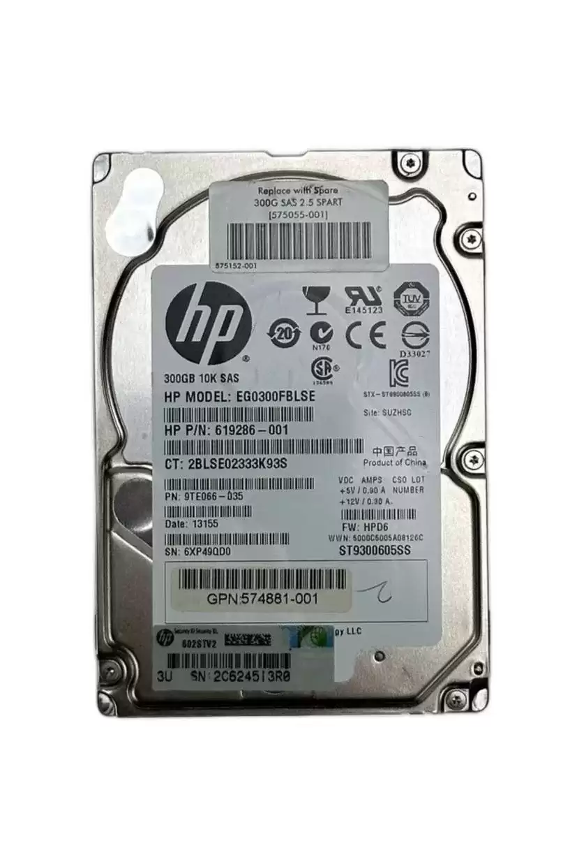 HPE 574881-001 300GB SAS 6Gb/s Dual Port Hot Swap 10000RPM 2.5-inch Internal Hard Drive