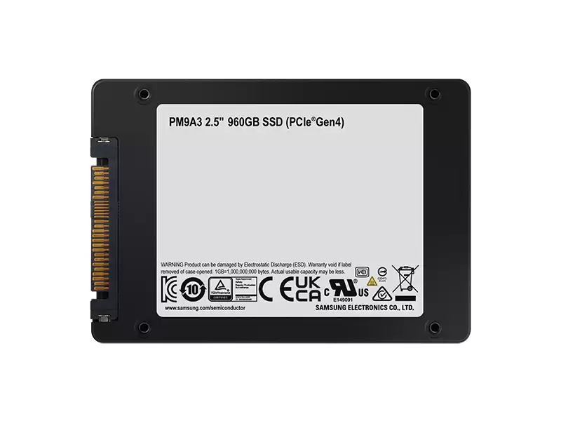 Samsung MZ-QL296000 PM9A3 960GB PCI-Express 4.0 x4 3D NAND TLC AES-256 TCG Opal 2.0 PLP U.2 Solid State Drive