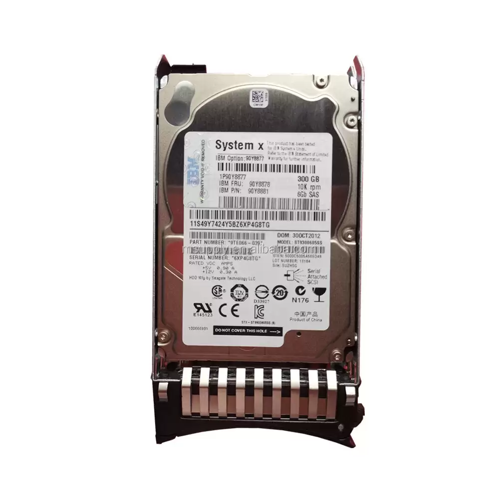 IBM 90Y8877 300GB SAS 6Gb/s Hot Swap 10000RPM 2.5-inch Internal Hard Drive with Tray for System x3500 x3550 and x3650 M4