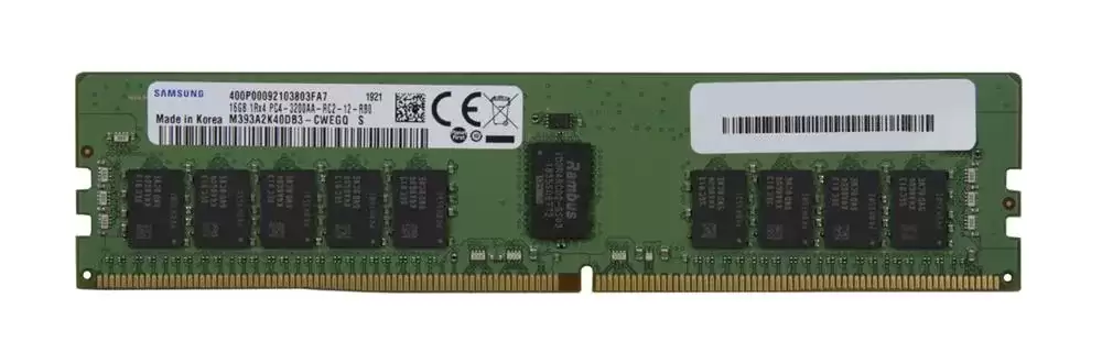 Samsung M393A2K40DB3-CWE 16GB 3200MHz DDR4 PC4-25600 ECC Registered CL22 288-Pin DIMM 1.2V Single Rank X4 Memory Module