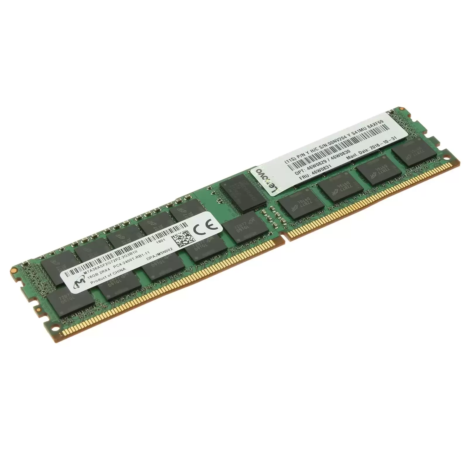IBM 46W0831 16GB 2400MHz DDR4 PC4-19200 ECC Registered CL17 288-Pin DIMM 1.2V Dual Rank X4 Memory Module