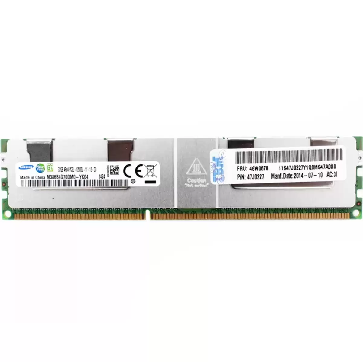 IBM 46W0678 32GB 1600MHz DDR3 PC3-12800 ECC Registered CL11 240-Pin DIMM 1.35V Quad Rank Memory Module