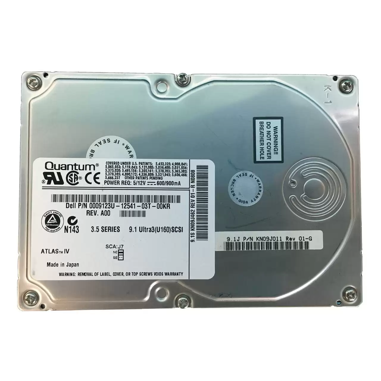 Dell 9123U 9.1GB SCSI 80-Pin Hot Swap 7200RPM 3.5-inch Internal Hard Drive